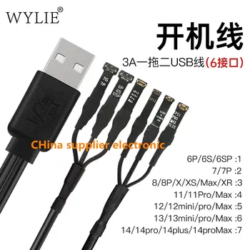1 шт. шнур питания 3A 1To2 USB-кабель (6 интерфейсов) Поддержка IPHONE 6P-14 PRO MAX