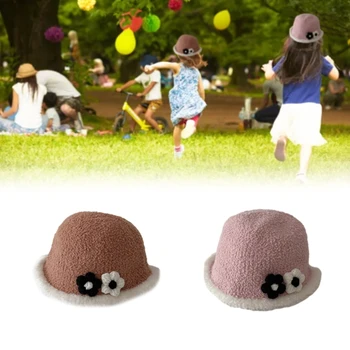 2023 Новая купольная шляпа рыбака с цветочным узором, детская кепка с большими полями, уличная теплая шапка для мальчиков и девочек от 1 до 6 лет