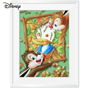 Disney Вышивка крестиком Chip & Dale Новая коллекция DIY Белка Ткань Вышивка Мультфильм Искусство Холст Украшение дома
