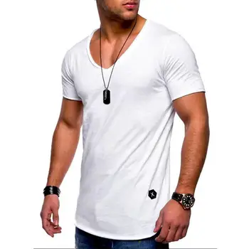H236 мужская футболка с коротким рукавом, приталенная футболка, мужская обтягивающая повседневная летняя футболка, camisetas, размер 3XL