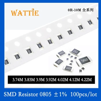 SMD резистор 0805 1% 3,74 М 3,83 М 3,9 М 3,92 М 4,02 М 4,12 М 4,22 М 100 шт./лот микросхемные резисторы 1/8 Вт 2,0 мм * 1,2 мм