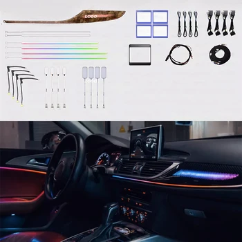 Автомобильные атмосферные фонари Подходят для Audi A6L 2012-2018 Модель пресс-формы Красное дерево карбоновый серпантин Symphony Атмосферные фонари