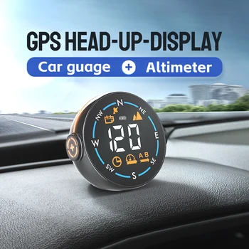 Автомобильный HUD-дисплей H600G, GPS спидометр, предупреждение о превышении скорости, прибор для измерения высоты, подходит для всех автомобилей, Спидометр для автомобиля