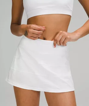 Женская летняя юбка Lulu для тенниса и гольфа Rival для женщин со средней талией, предотвращающая старение, короткая юбка телесного цвета, уменьшающая возраст.