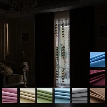 Индивидуальный размер 10 Цветов Однотонные серые плотные шторы для гостиной Обработка окон спальни Серые шторы для затенения Кухни