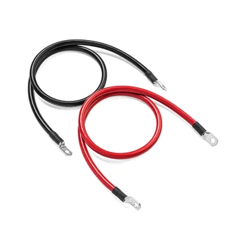 Комплект кабелей для инвертора аккумулятора с клеммами калибра 8 AWG, сверхмягкий силиконовый провод, кабель для подключения питания с наконечниками