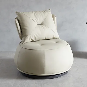Кресло Relax Nordic для гостиной Роскошное кожаное Спальное Вращающееся Современное кресло-качалка Диван для спальни Мебель для шезлонгов