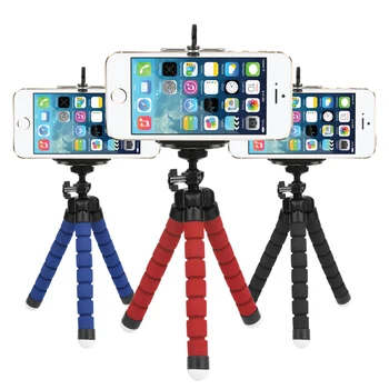 Мини-штатив для камеры смартфона, гибкая губка, кронштейн в виде осьминога, подставка для мобильного телефона, Вращающийся на 360 градусов зажим, Реквизит для фотосессии