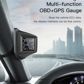 Многофункциональный Гаджет HUD RPM Turbo Давление Масла Температура Воды GPS Спидометр Многофункциональный OBD GPS Датчик для Моделей Автомобилей OBDII