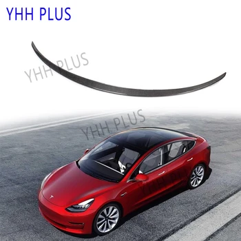 Модельный спойлер из настоящего углеродного волокна 2023 для Tesla Mode Y Крыло багажника 2017-2022 Оригинальные Аксессуары для автомобильных спойлеров из настоящего углеродного волокна