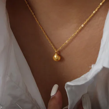 Модное ретро-ожерелье 2023, Ретро-простота, геометрическое ожерелье с подвеской, глянцевая цепочка на ключицу, женская