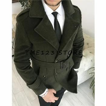 Мужское пальто, однотонные шерстяные куртки с длинными рукавами, осень-зима, флисовое мужское пальто, уличная одежда, Модный тренч, верхняя одежда