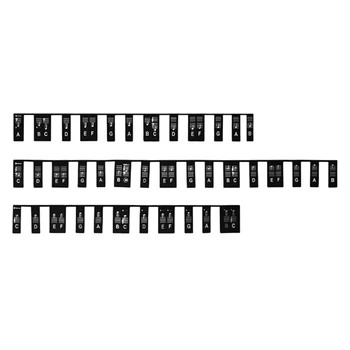 Наклейки для фортепиано 88 клавиш для изучения, многоразовые наклейки для клавиш фортепиано для начинающих (черный)