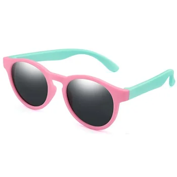 Поляризованные круглые детские солнцезащитные очки, Брендовые Дизайнерские Винтажные Солнцезащитные очки, детская ретро мода, безопасные Гибкие силиконовые очки De Sol