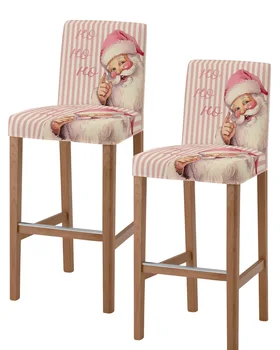Рождественские Санта-Клаус, Снежинки, цветы, Барный стул, чехлы для стульев, Кафе, Офисные чехлы для стульев, Съемный чехол для сиденья стула для паба