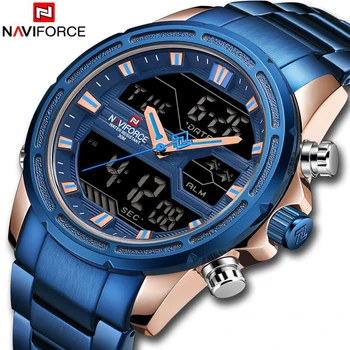 Топовый люксовый бренд NAVIFORCE Мужские часы Военные Водонепроницаемые светодиодные цифровые спортивные мужские часы Мужские наручные часы relogio masculino
