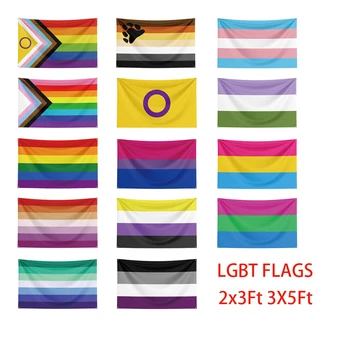 Флаг ЛГБТ 3x5 футов, Баннер ЛГБТ с принтом из полиэстера для декора, баннер для украшения флага, Баннер для флага