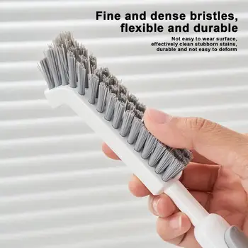 Щетка для мытья окон с жесткой щетиной и выдвижной ручкой, мини-Многофункциональные Ручные инструменты для чистки зазоров на кухонной плитке.