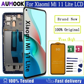 100% Оригинальный ЖК-дисплей Для Xiaomi Mi 11 Lite Display M2101K9AG С Сенсорным Экраном AMOLED Display Для Mi 11 Lite 5G Запасные Части для ЖК-дисплея