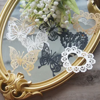 15 Листов DIY Выдалбливают часы-бабочки в форме сердца Дизайн из крафт-бумаги для скрапбукинга Креативное Бумажное Подарочное использование