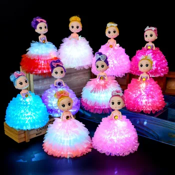 1шт Светящиеся путаные куклы ручной работы, Красочные блестящие куклы, креативные бестселлеры, игрушки для девочек, подарки на День рождения Оптом