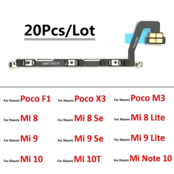 20 шт./лот Боковая Кнопка Включения-выключения Громкости Гибкий Кабель Для Xiaomi Poco X3 F1 M3 / Mi 8 9 Se Lite 10 9T 10T 11 Note 10 Pro Lite