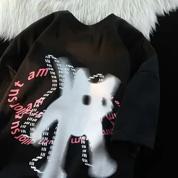 2023 Новая футболка с принтом милого кота С круглым вырезом и короткими рукавами, женская футболка Ins, Модный Тренд, Пара, Универсальный Свободный Топ Y2k, женская футболка
