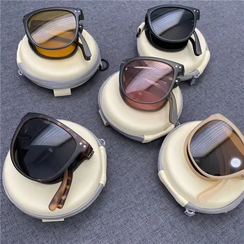 2023 Новые женские модные складные солнцезащитные очки, женские дизайнерские очки, Овальные очки, Женские ретро солнцезащитные очки, защита от UV400