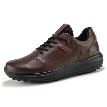 2023 Новые мужские туфли для гольфа, спортивная обувь из натуральной кожи, мужские противоскользящие тренировочные мужские черные коричневые кроссовки для гольфа