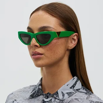 2023 Сексуальные солнцезащитные очки Cat Eye Женские Роскошные Брендовые Дизайнерские Модные Треугольные Солнцезащитные очки Для мужчин Новый тренд Солнцезащитные очки в маленькой оправе
