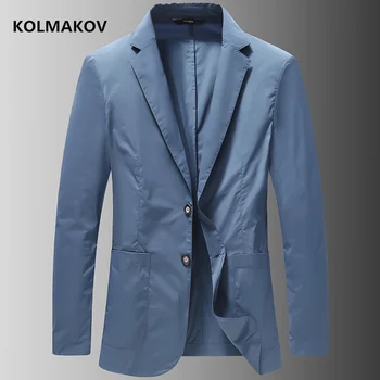 2024 sunmer Мужской модный тонкий деловой Повседневный блейзер, мужская брендовая куртка, летний классический мужской костюм s, пальто, мужской M-4XL