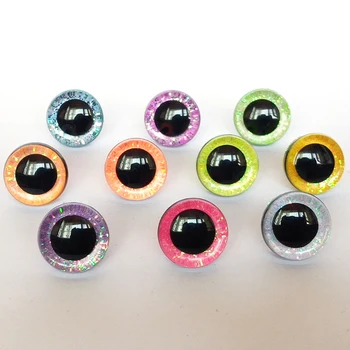 20шт/10 пар Новые цветные 3D защитные игрушечные глазки + блестящие нетканые материалы + Шайба Защитные блестящие игрушечные глазки для плюшевых игрушек 