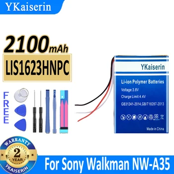 2100 мАч YKaiserin Батарея LIS1623HNPC для Sony Walkman NW-A35 NW-A45 NW-A46 NW-A47 NW-A55 NW-A56 NW-A57 NW-A105 NW-A106 NW-A107