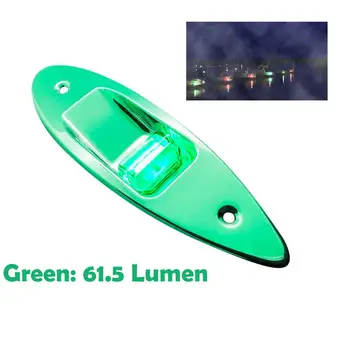 2x12 В Лодка RV с боковой навигацией, носовая часть с зеленым светодиодом, скрытое крепление