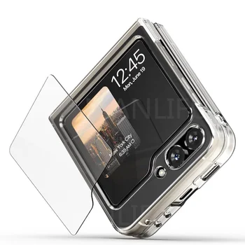 3ШТ Изогнутое Закаленное Стекло Для Samsung Galaxy Z Flip5 4 3 5G Защитная Пленка Для Экрана С Полным Покрытием Sumsung Galaxy Z Flip5 4 3 Glass