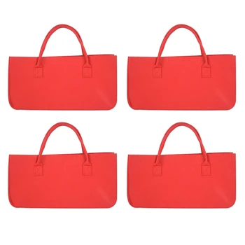 4-кратный войлочный кошелек, войлочная сумка для хранения, повседневная хозяйственная сумка большой емкости - красный