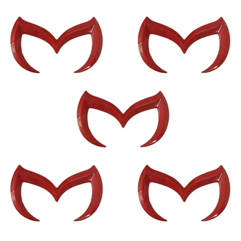 5X Red Evil M Логотип Эмблема Значок Наклейка для Mazda Все модели кузова автомобиля Наклейка на задний багажник Наклейка Паспортная Табличка Аксессуары для декора