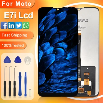 6,51 Дюйма для Moto E7I ЖК-дисплей с сенсорным экраном Digiziter в сборе Замена для Motorola E7I Дисплей с инструментами Бесплатная доставка