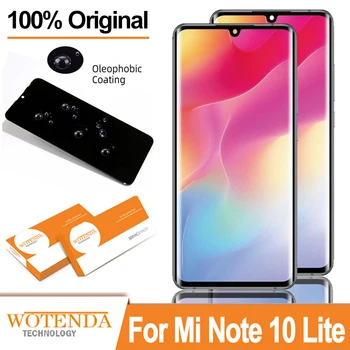 Amoled Дисплей Для Xiaomi Mi Note 10 Lite Оригинальный ЖК-дисплей с 10 Касаниями, Замена Экрана Для Mi Note 10 Lite M2002F4LG M1910F4G LCD