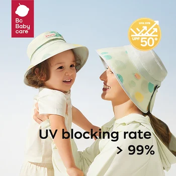 Bc Babycare Солнцезащитная шляпа для родителей и детей, Летняя Детская шапочка с принтом, унисекс Для девочек, Регулируемая Шляпа-ведро с защитой от ультрафиолета, Новинка 2023 года