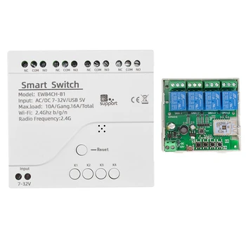 Ewelink Smart Wifi Bluetooth Переключатель Релейный модуль 7-32 В Вкл Выкл Контроллер 4CH 2.4 G Wifi Пульт дистанционного управления для Alexa Google Home Запасные части