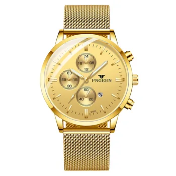 FNGEEN, роскошные мужские часы от ведущего бренда, Модные ультратонкие Светящиеся Деловые Водонепроницаемые кварцевые мужские часы класса люкс с датой