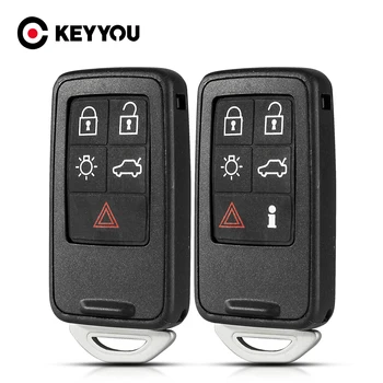 KEYYOU Для 5 6 Кнопок Дистанционного Автоматического Ключа Чехол-Накладка Для Volvo S60 V60 S80 XC70 XC60 V70 2008-2017 Автомобильные Аксессуары
