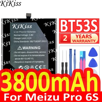 KiKiss Для Meizu Высококачественный аккумулятор 3800 мАч BT53S Для Meizu Pro 6S Pro6S M570Q-S Pro 6 Pro6 Аккумуляторы для Телефонов + Бесплатные Инструменты