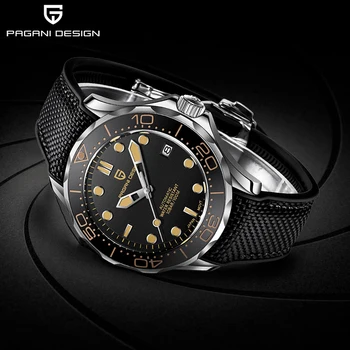 PAGANI DESIGN Новый модный бренд силиконовых мужских автоматических часов Top 007 Commander Мужские механические наручные часы Японские часы NH35A