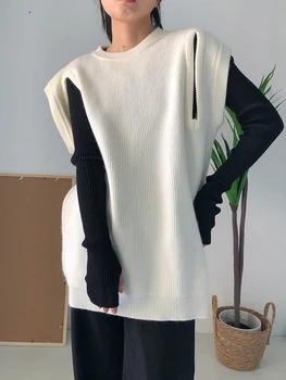 SuperAen Корейский дизайн, Вязаные свитера, жилет, Модный Летний Осенний Пуловер без рукавов, жилет для женщин