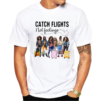 TEEHUB Базовая мужская футболка Catch Flights Not Feeling, Черные футболки с принтом для девочек, Футболки с коротким рукавом, Футболка Harajuku,
