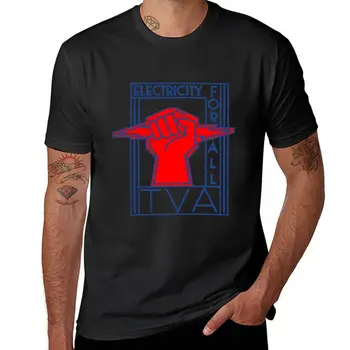 TVA-Электричество для всех-Футболка с логотипом новой сделки в стиле ар-деко, быстросохнущая футболка, летний топ, футболка для мужчин