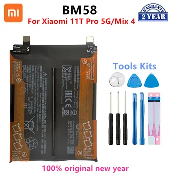 Xiao mi 100% Оригинальный аккумулятор BM58 5000 мАч для Xiaomi 11T Pro 5G / Mix 4 Сменные батарейки для телефона + инструменты