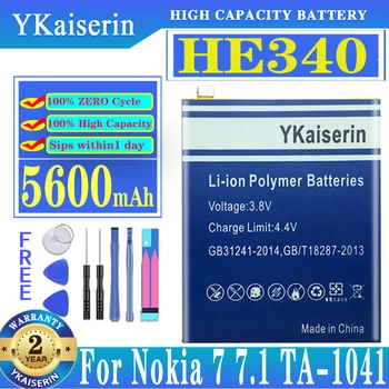 YKaiserin 5600 мАч HE340 Аккумулятор для Nokia 7. 1/X6 2018 6,1 Plus/TA-1100 TA-1096 TA-1095 TA-1085/5.1 Plus HE342 новый Высокое качество